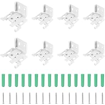 INCREWAY 8Pcs Roman Blinds Fixing Brackets, Shades Fastener with Swivel Design Venetian Blinds Spider Mounting Frame Fixing Frame Buckle for Top Or Face Fixing White