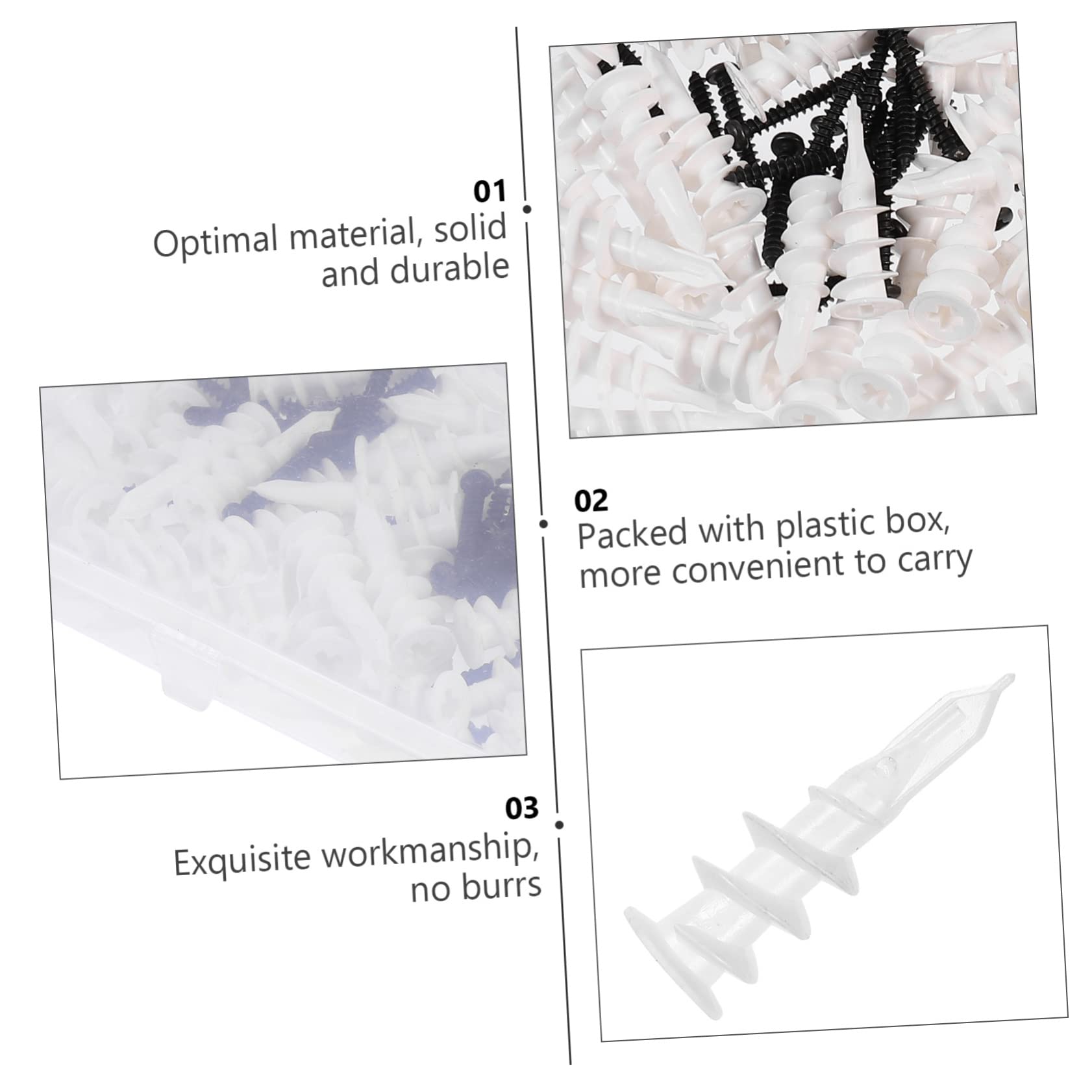 CIYODO Expansion Screw Combination for Drywall 50pcs Self-Tapping Screws and Wall Anchors