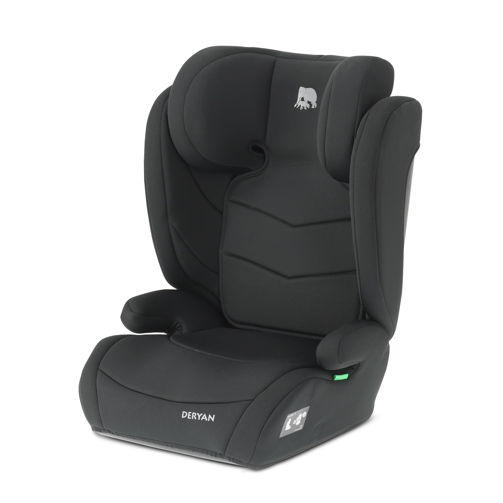 Deryan Charlie i-Size Kindersitz 100-150 cm Gruppe 1/2/3 9-36 kg 3,5-12 Jahre Autokindersitz mit Gurtbefestigung Schwarz
