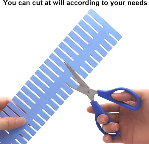 Miniatura 5 de Organizador de cajones ajustables de 24 piezas, organizador de cajones de rejilla de plástico azul, divisores de almacenamiento, calcetines, ropa