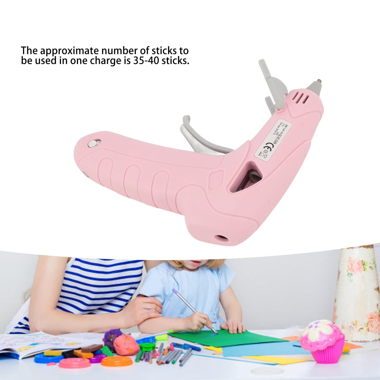 Hot Glue Melting Device, Handheld Cordless Glue Device Electronic for Art