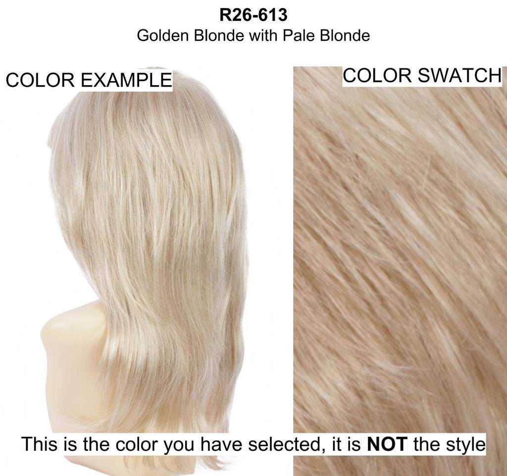 Bundle - 5 Items: Jessica Wig by Estetica, Christy's Wigs Q & A Booklet, 2oz Travel Size Wig Shampoo, Wig Cap & Wide Tooth Comb - Color: R26/613