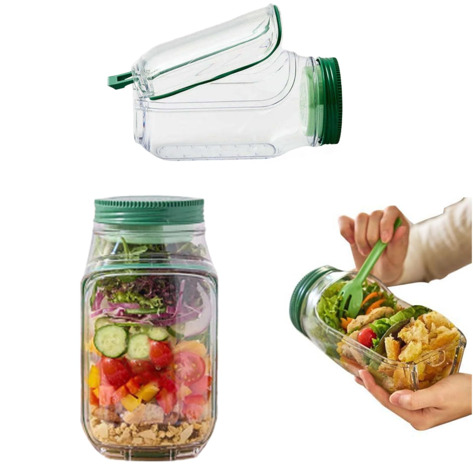 Salad Container with Dressing Compartment