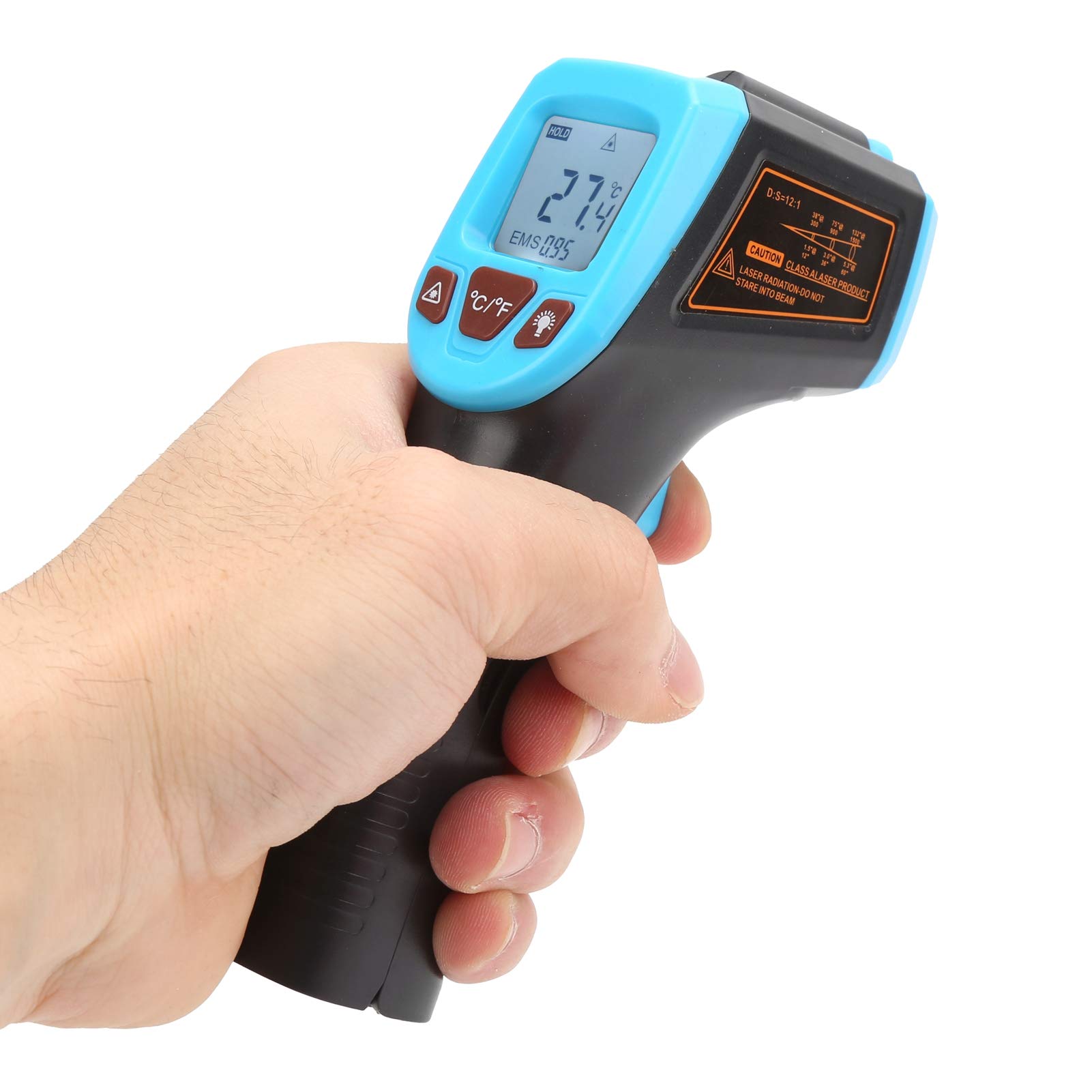 Pistolet do Pomiaru Temperatury na Podczerwień Wyświetlacz LCD Termometr Przemysłowy Termometr Bezdotykowy(niebieski)