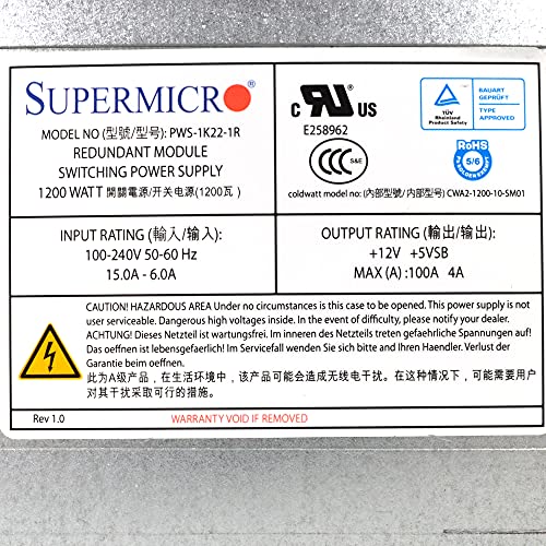 Supermicro PWS-1K22-1R 1200W módulo fuente de poder redundante miniatura 2
