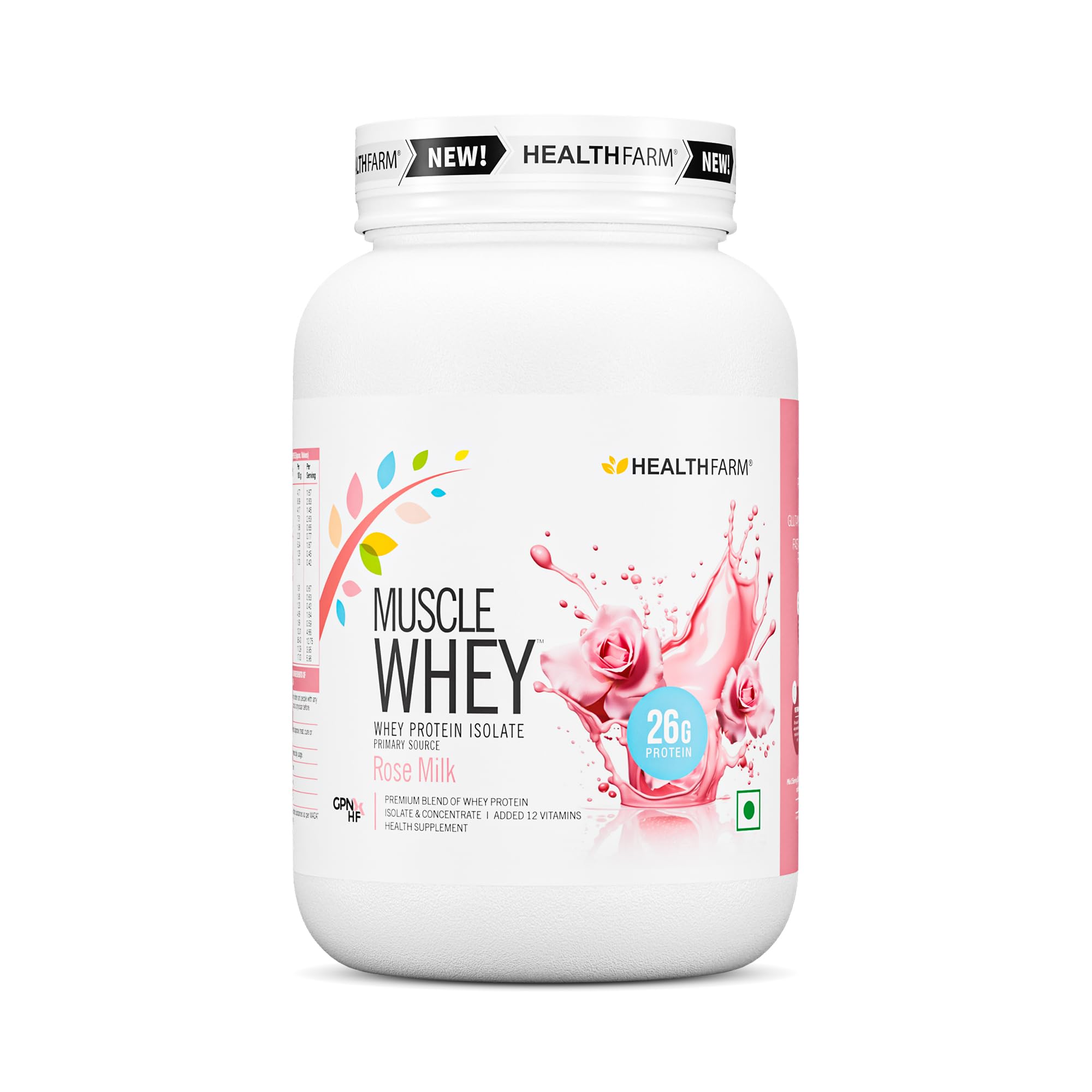 HEALTHFARM Muscle Isolate Whey Protein Powder | Naturally Flavored Protein Whey Isolate, Post Workout Powder Supplement | Formulated & Flavored (1K, Rose Milk)-image-29