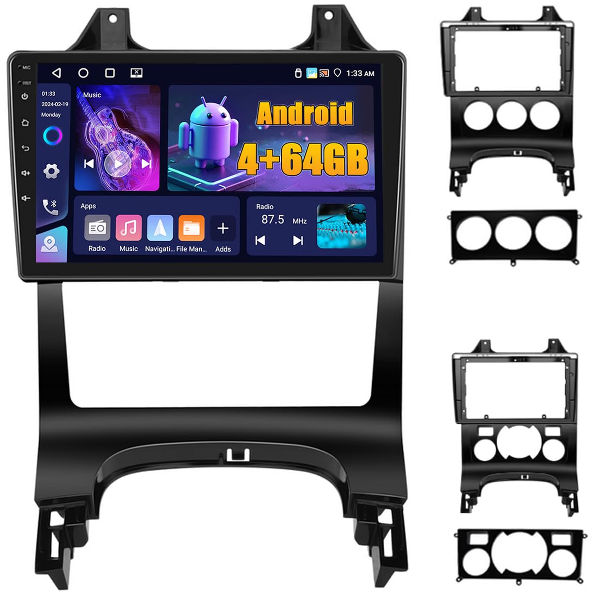 4+64GB 9" Écran Voiture Autoradio pour Peugeot 3008 5008 2009-2016 | Android 15 Autoradio carplay/Android Auto sans fil Ecran Tactile 9" avec Bluetooth/WiFi/GPS/Caméra de Recul/FM/RDS/SWC/EQ