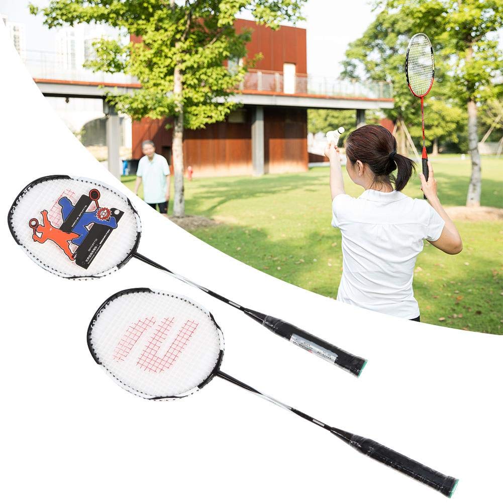 Yosoo Health Gear zestaw 2 stojaków na badminton, 1 para stojaków na badminton, rakieta do badmintona dla amatorów i dorosłych piłka fitness trening rakieta stop aluminium