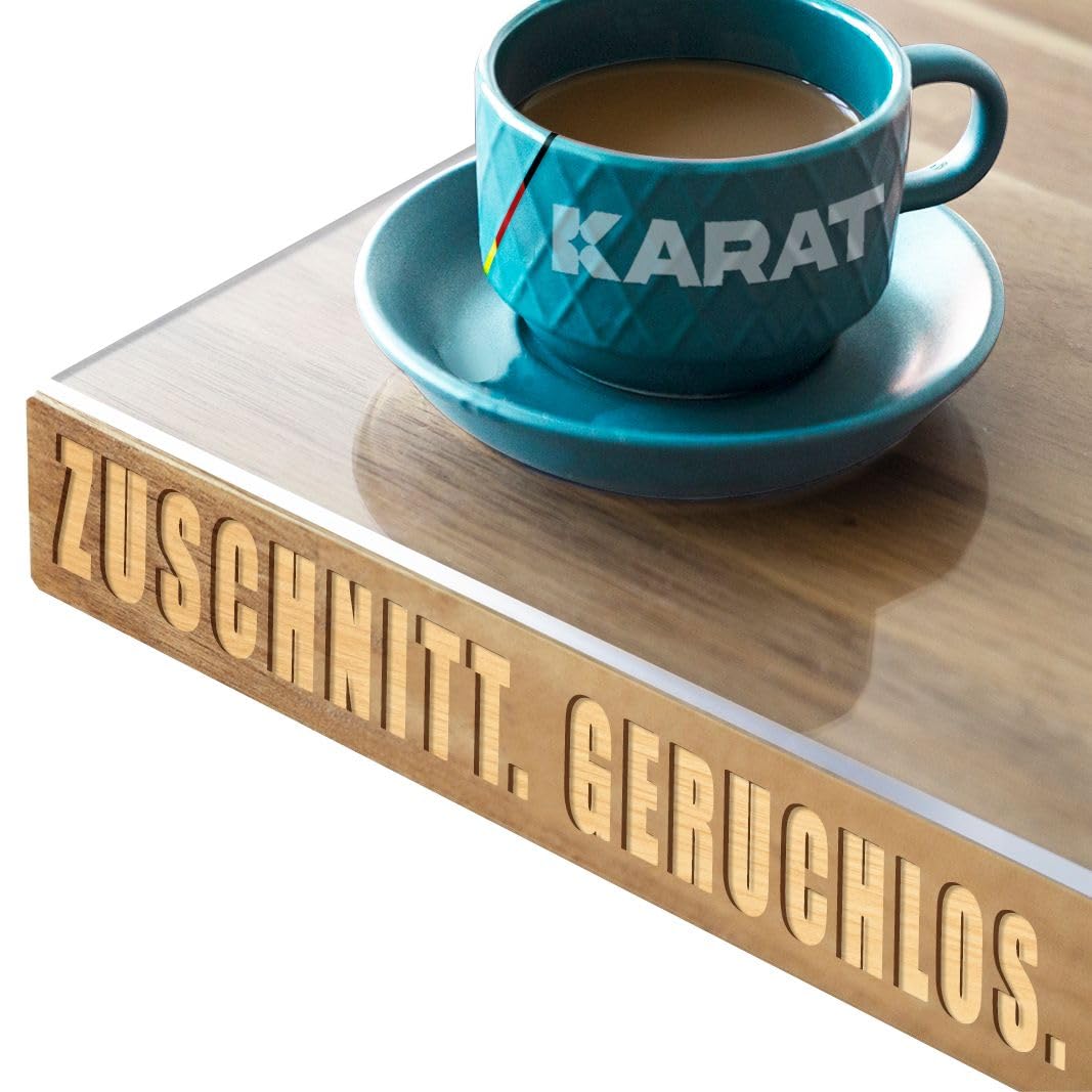 KARAT Film protecteur transparent pour table avec bord biseauté, nappe sur mesure, taille au choix, protection de table Crystal (90 x 190 cm)