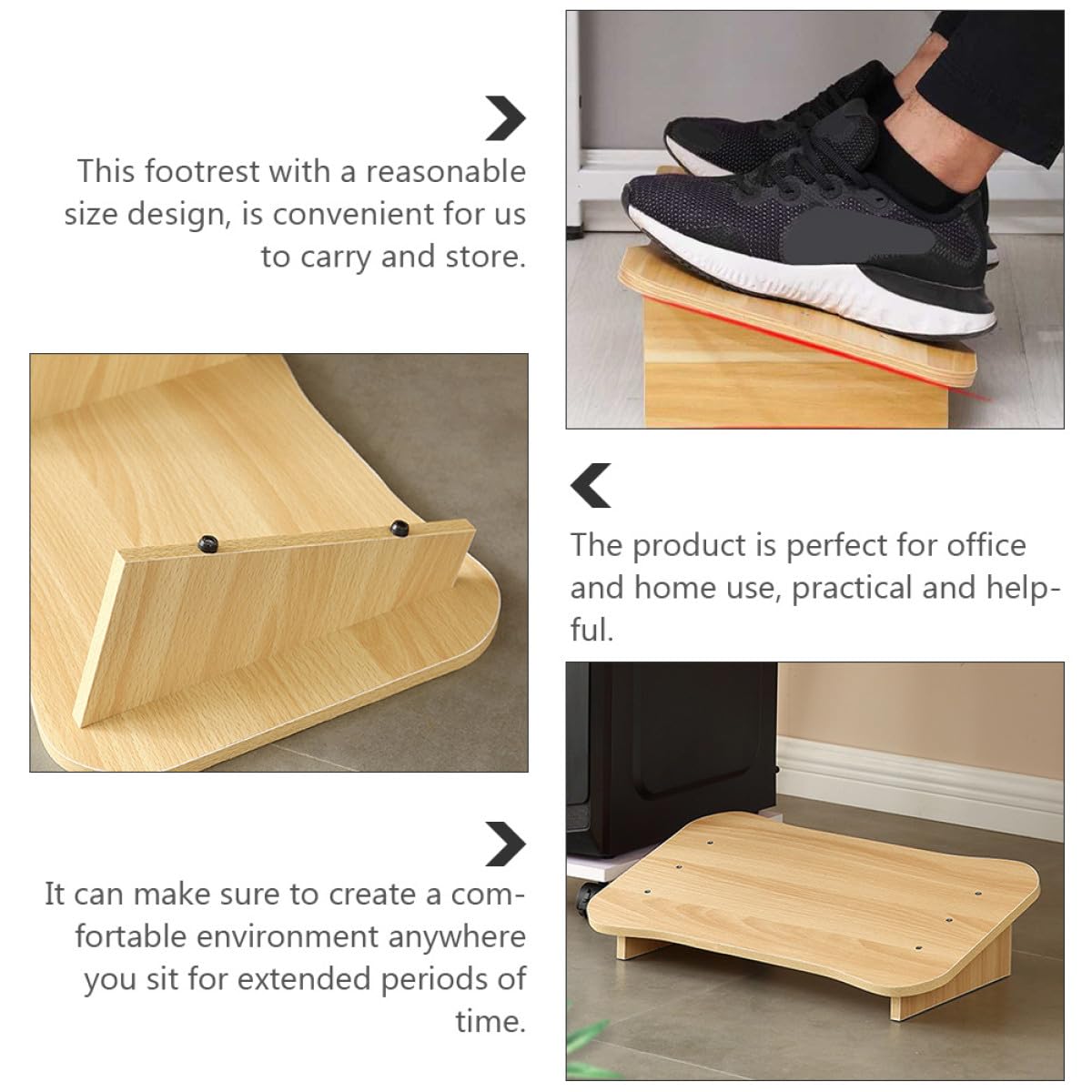 Gadpiparty Poggiapiedi in Legno Inclinato Sgabello Supporto Piedi Sotto Scrivania Finitura Artigianale Comodo e Robusto per Uso Ufficio e Casa