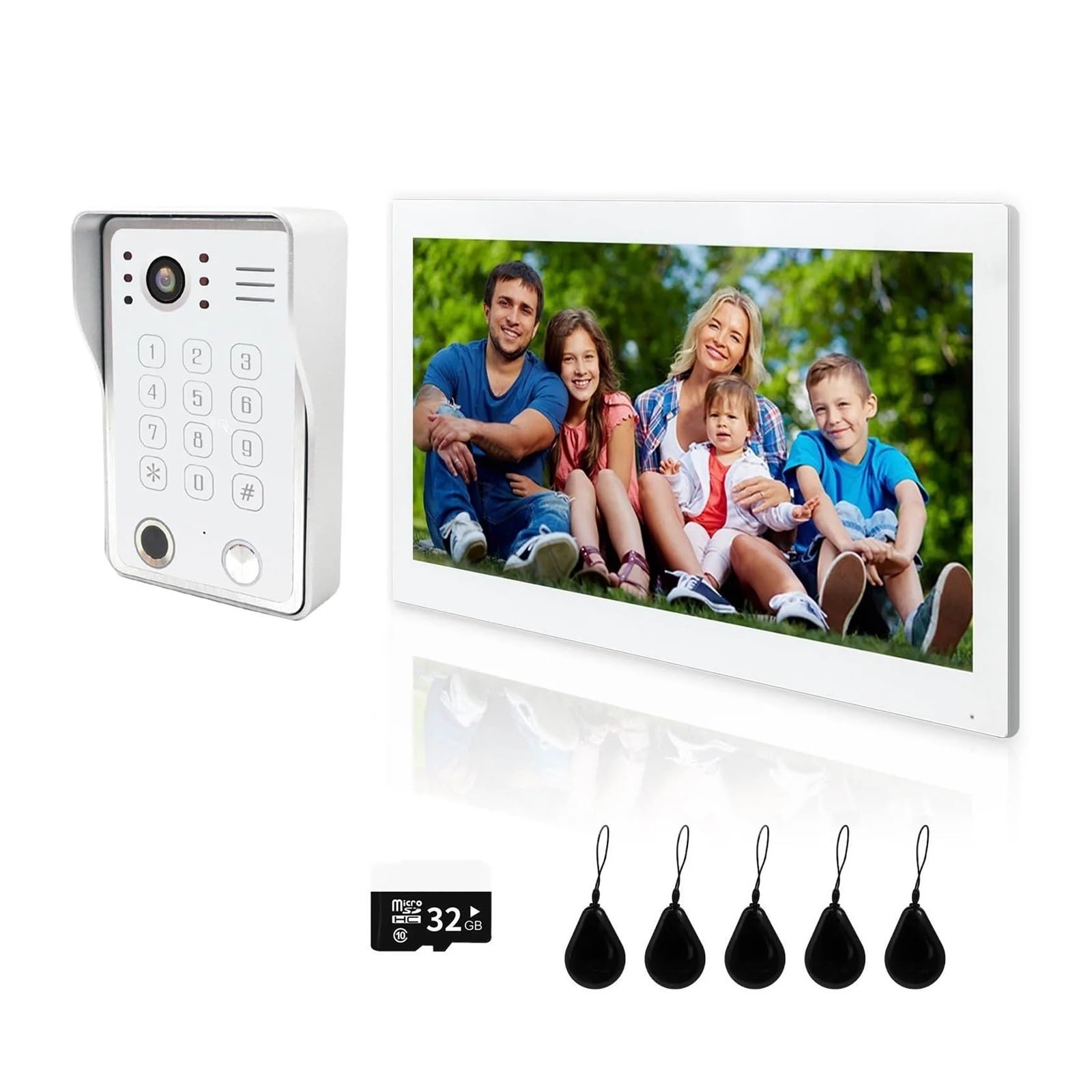 Hvsyvvsrl 218Ws 10Inch Video System Home Fingerprint 5In1 Unlock Entry Doorphone Smart 1080P Touch Wifi Monitor Cam Doorbell Two Way Audio(218Ws 10Inch)