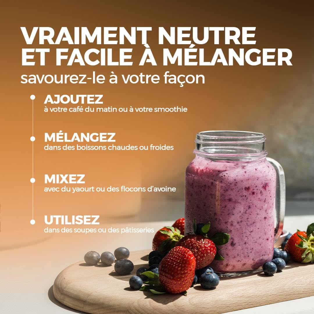 NUVILINE Fit - Collagène Marin Sport - Collagène Hydrolysé En Poudre - Vitamine C BIO + Magnésium - Muscles & Fatigue - Pre/Post Workout - Qualité Premium - Fabriqué En France - 340g (30 doses)