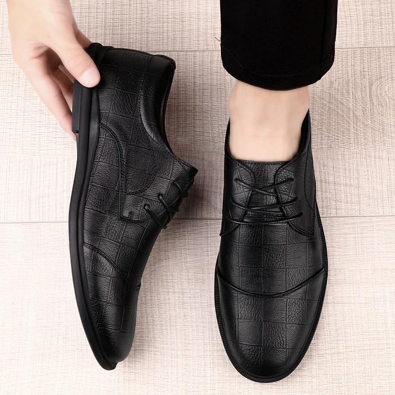Classic Business Dress Leather Shoes, Men Lace-up Lightweight Bean Shoes, Male Casual Driving Flats, Men Fashion Elegant Formal Office Social Shoes2