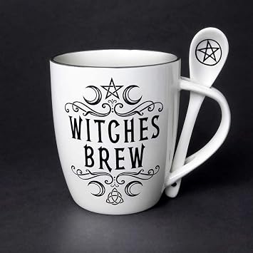 Witches Brew Mug Spoon Set Alchemy England Fine Bone China Gothic Cute Gift