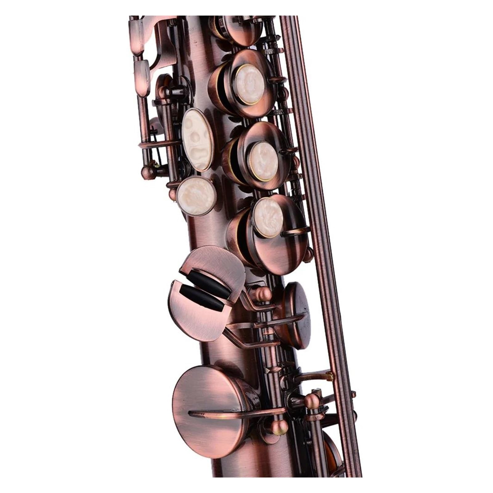 Sassofoni Sassofono Soprano Si Bemolle A Tubo Dritto Professionale In Ottone Nichelato Con Custodia Guanti E Panno