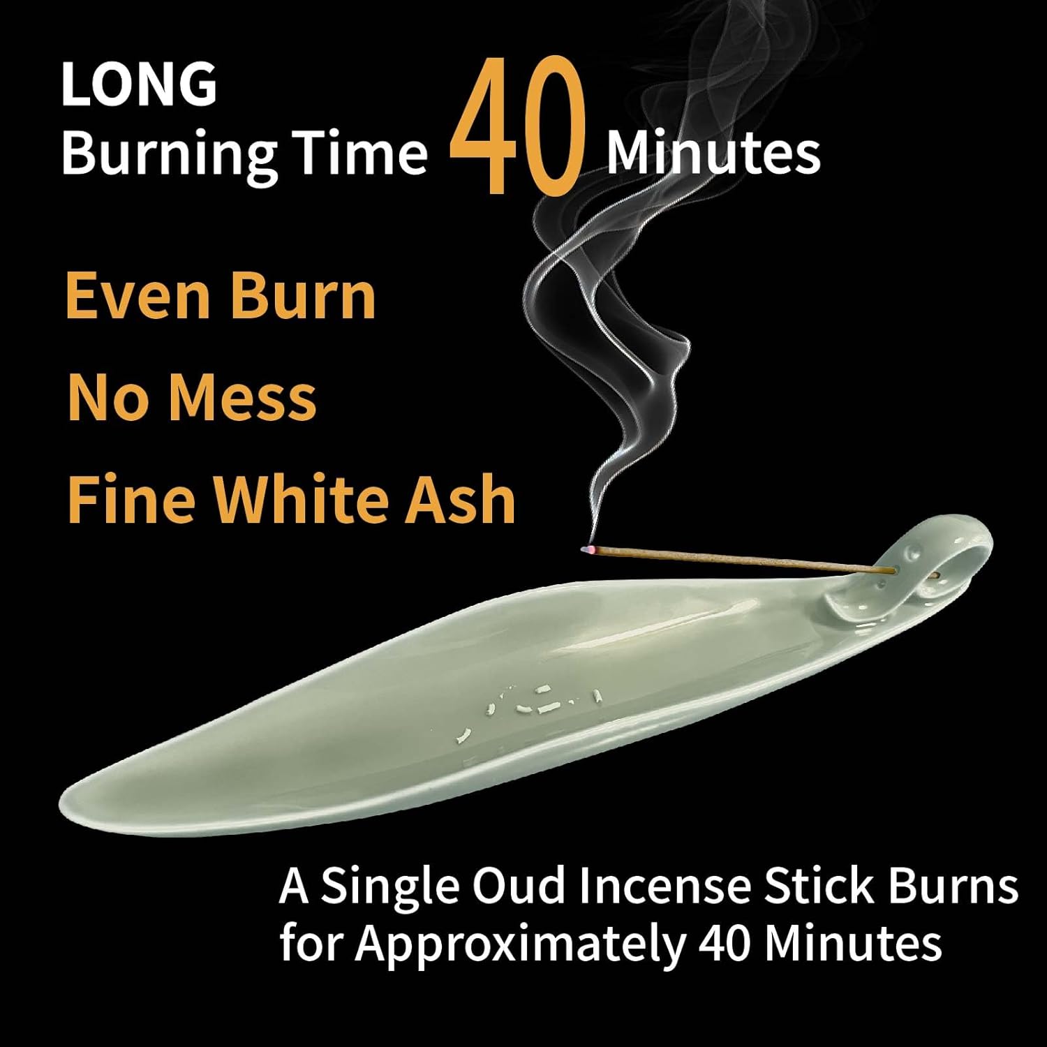 Oud Agarwood Incense Sticks with Holder,Natural Charcoal Free Organic Clean Burning.Premium Quality Oud Sticks(30+Sticks, 8.2 inch),Exquisitely Gift-Boxed for Gift - Image 6