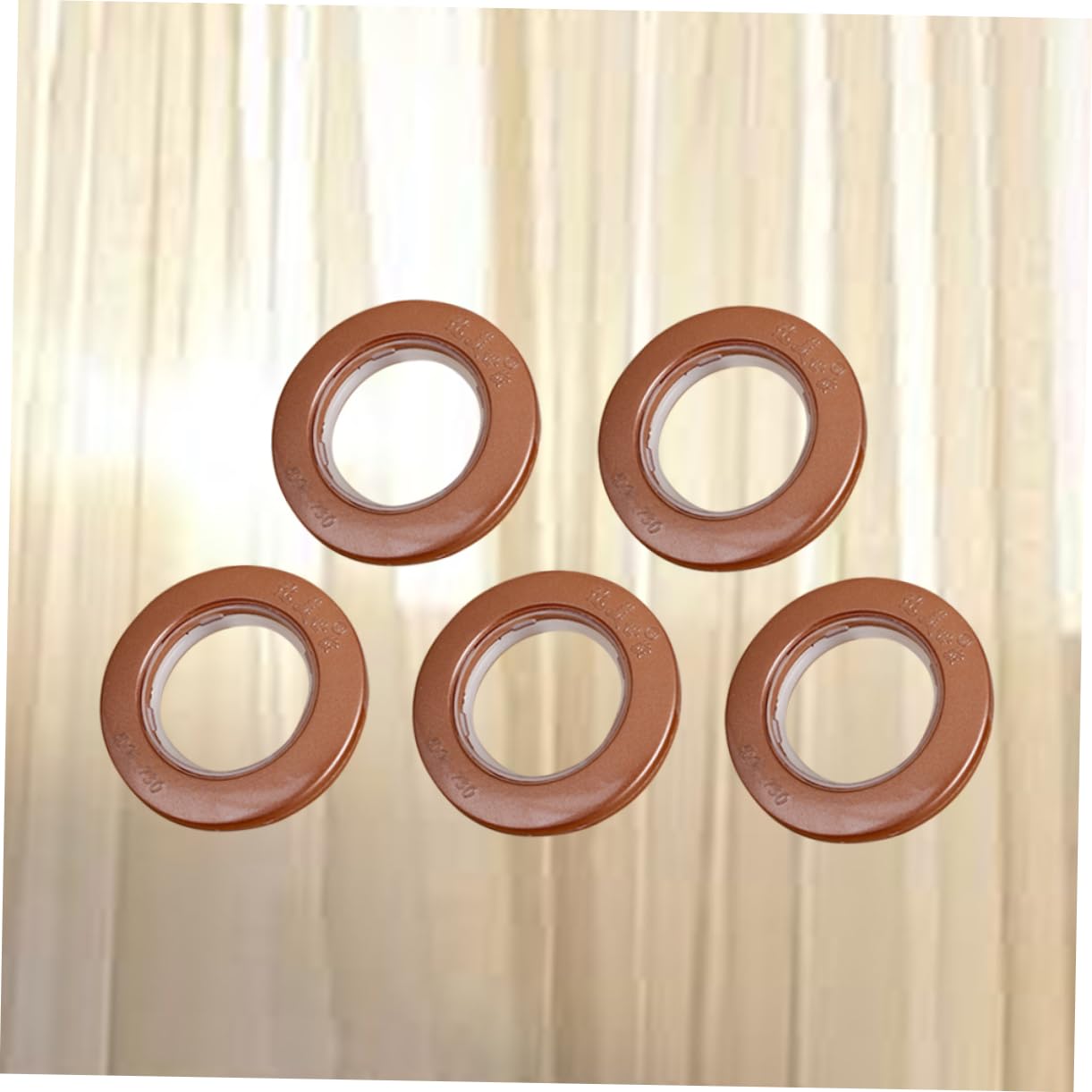 Amosfun Anelli per Tende da Doccia in Metallo 85 Pezzi Color caffè | Finitura Robusta Superficie e Elettroplaccata Liscia in Tenda e Drappo Casa