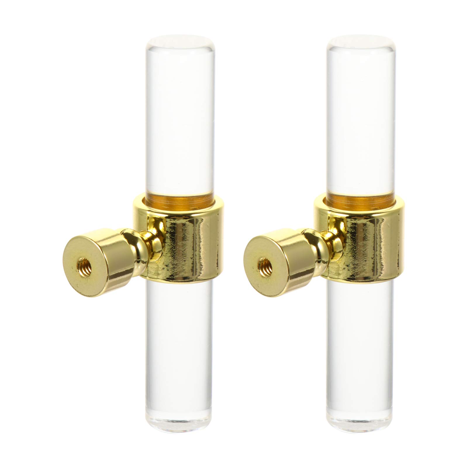 SBZIOJHDR Door Handle, 2pcs Glass Pulls Dresser Single Hole Cabinet Hardware for Cupboard Kitchen Bathroom Gold 80mm