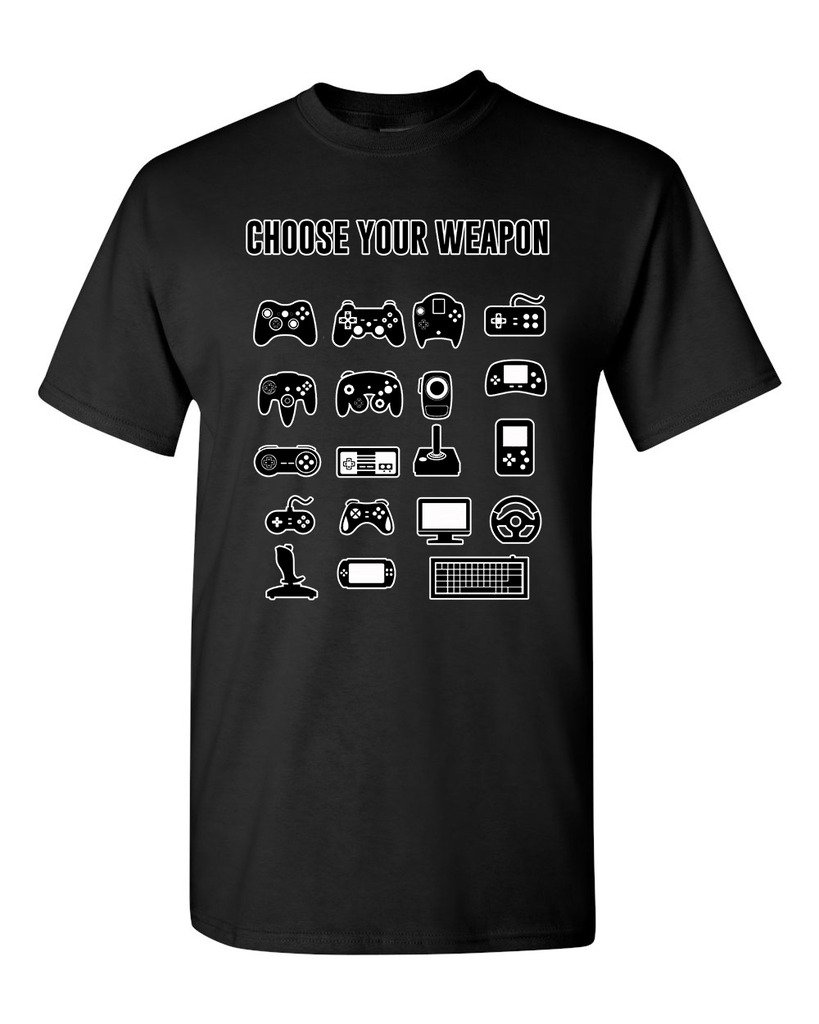 City ShirtsNew Choose Your Weapon Controller Gamer Nerd Geek Funny DT Adult T-Shirt Tee