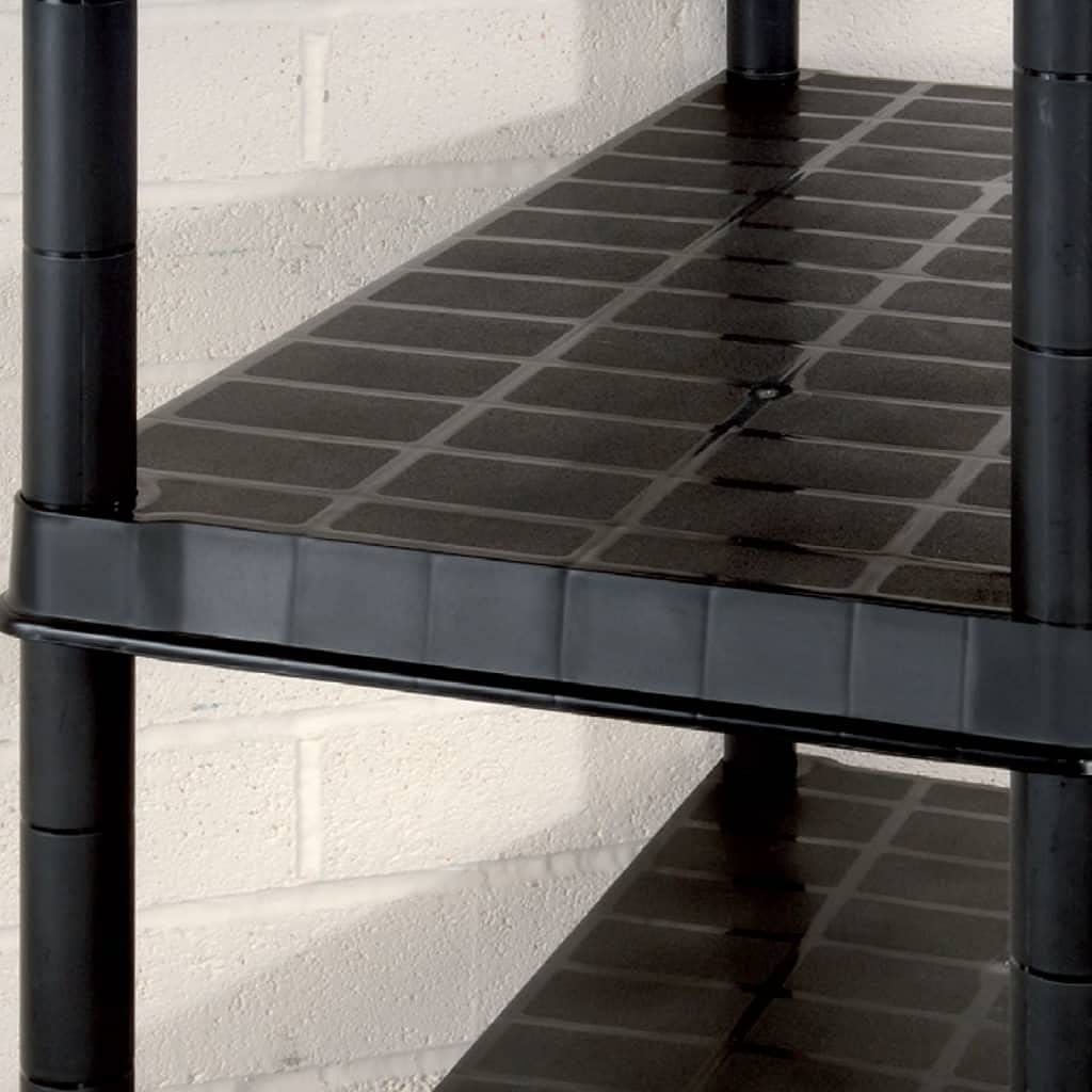 vidaXL Estanterías de Almacenaje 5 Niveles Estante Muebles Mobiliario Soporte Adornos Exhibición Organizador Plástico Negro 170x40x185cm