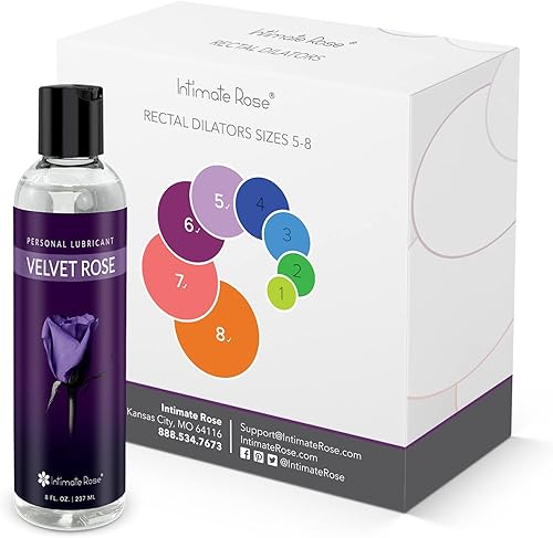 Ahorra un 10 en el paquete de 4 entrenadores rectales de color rosa íntimo talla 5-8 y paquete de lubricantes de rosa terciopelo