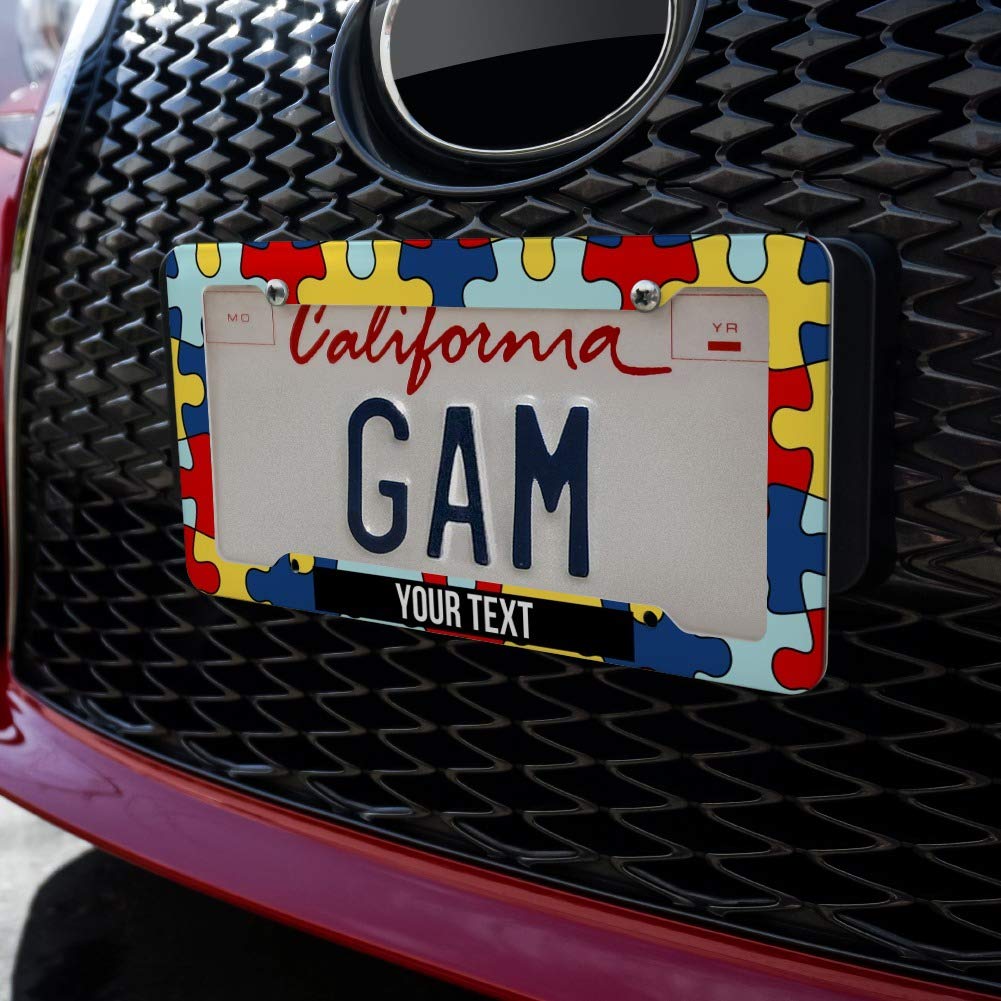GRAPHICS & MORE Personalized Autism Awareness License Plate Frame - Custom 1 Line Text