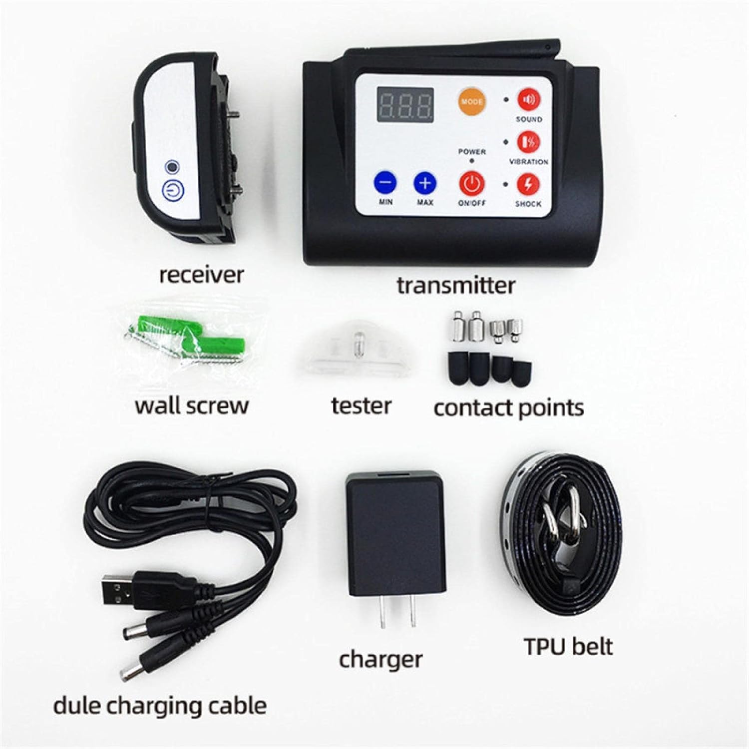Clôture pour Chien sans Fil 2 en 1 avec Collier de Dressage Système de clôture électrique pour Animaux de Compagnie Rechargeable Convient pour l'intérieur et l'extérieur Convientpour2chiens