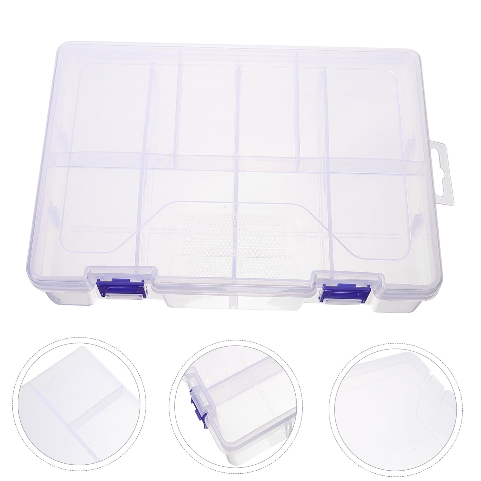 DOITOOL 4 Piezas Caja de Almacenamiento Plástica Transparente con Compartimentos Organizador de Accesorios Nail Art y Clasificación