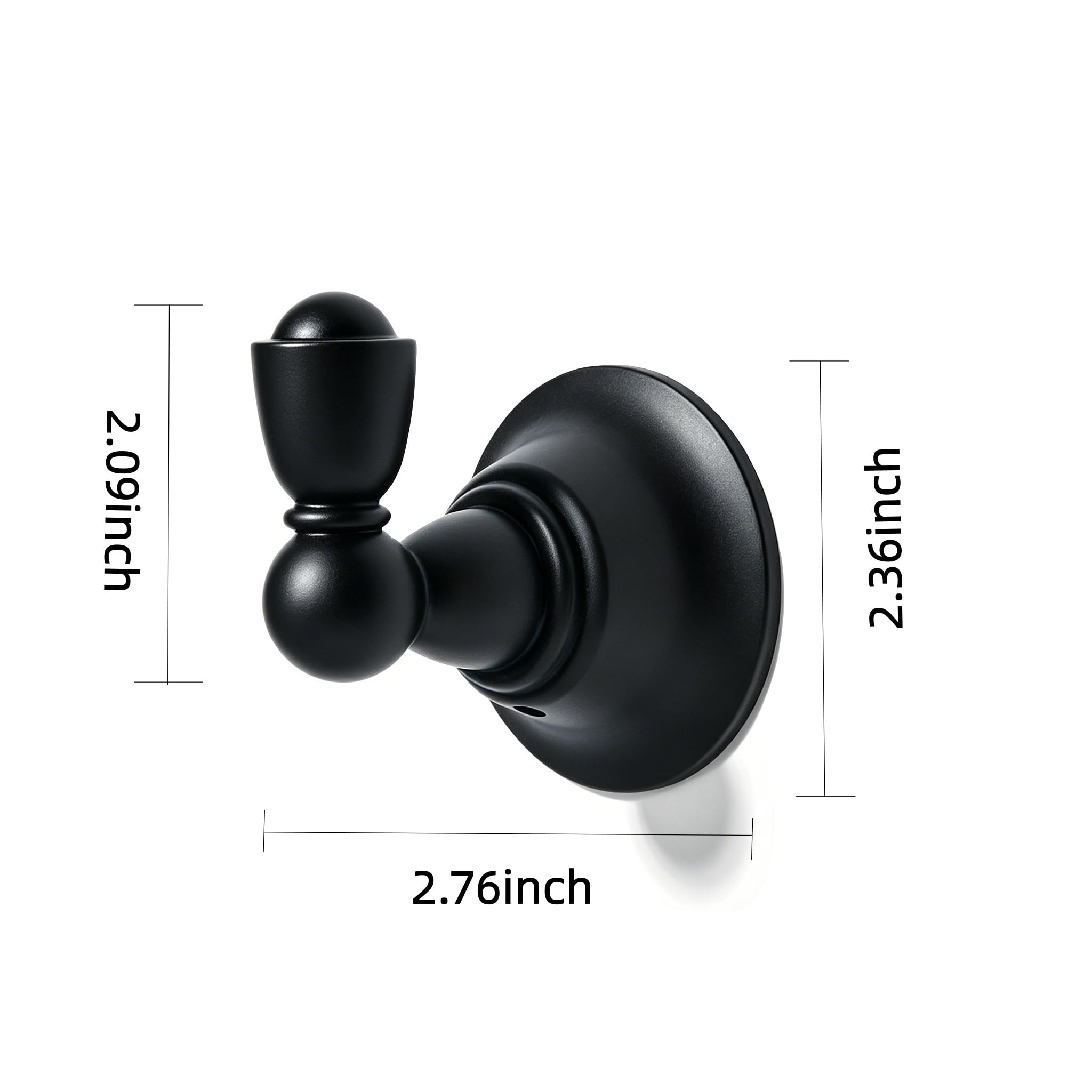 KHTUMEWARE-170372 Matte Black Coat/Robe Hooks 2-Pack in Matte Black — KHTUMEWARE