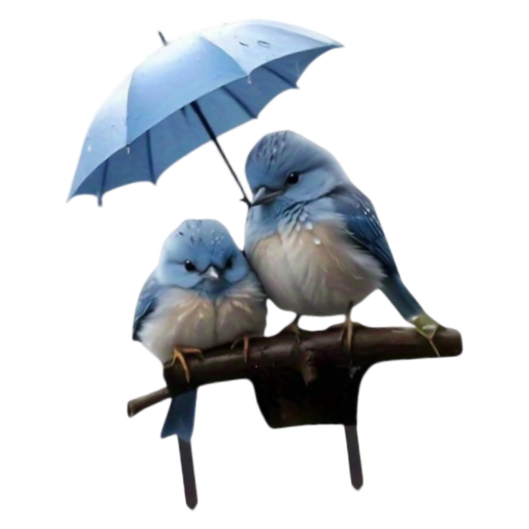 Vervevum Bird Garden Stake 9x12 Inch 2D Blue Bird with Umbrella Acrylic Decorative Garden Stakes for Outdoor Yard Patio, Decorative Stakes