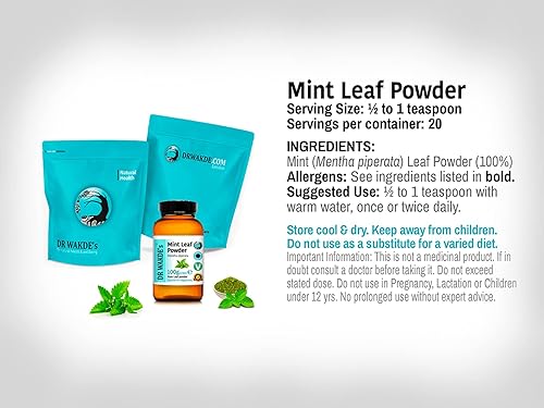 Miniatura 3 de Dr Wakde 's® menta en polvo – 100 G (3.5oz) I puro, Raw & secado polvo I Nada añadido, nada quitar I zacate ayurvédica I cantidad descuentos I envío