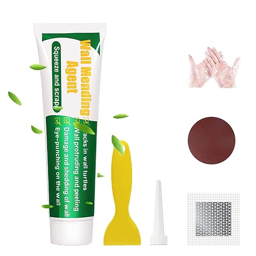 Miniatura 1 de Kit de reparación de paneles de yeso, kit de parches de reparación de pared con raspador, agente de reparación de pared y parche de reparación de