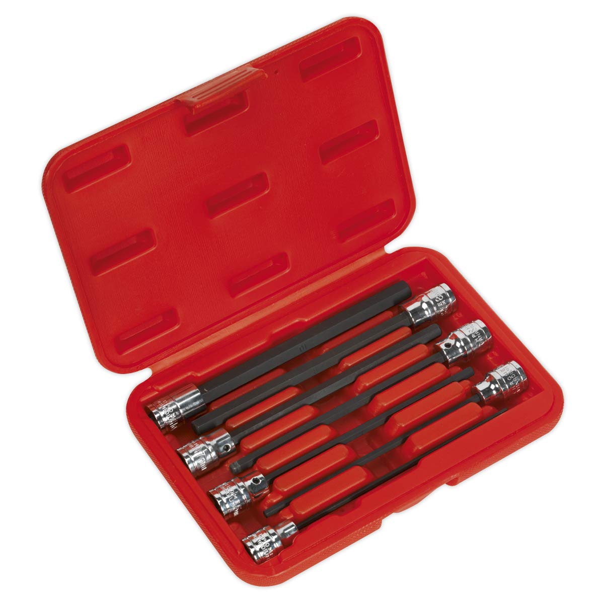 Sealey Hex Socket Bit Set 7pc 3/8""Sq Drive 150mm Metric AK62255