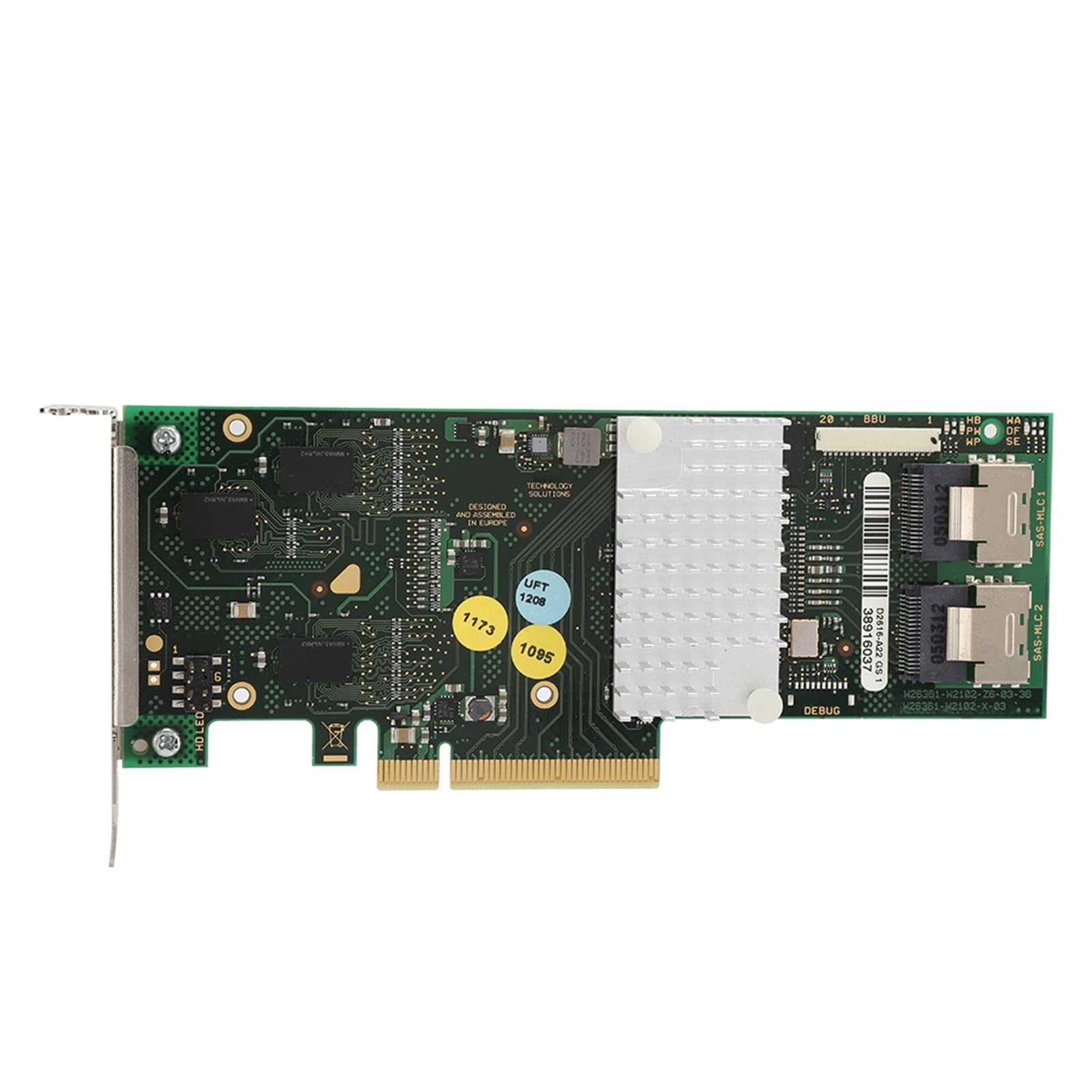 Akozon Connettore Mini SAS SFF 8087 X4, D2616 SAS2108 SATA Raid 6Gbs 512M Cache Array Controller PCI Scheda Baffle Basso Otto Porte SATA Interne