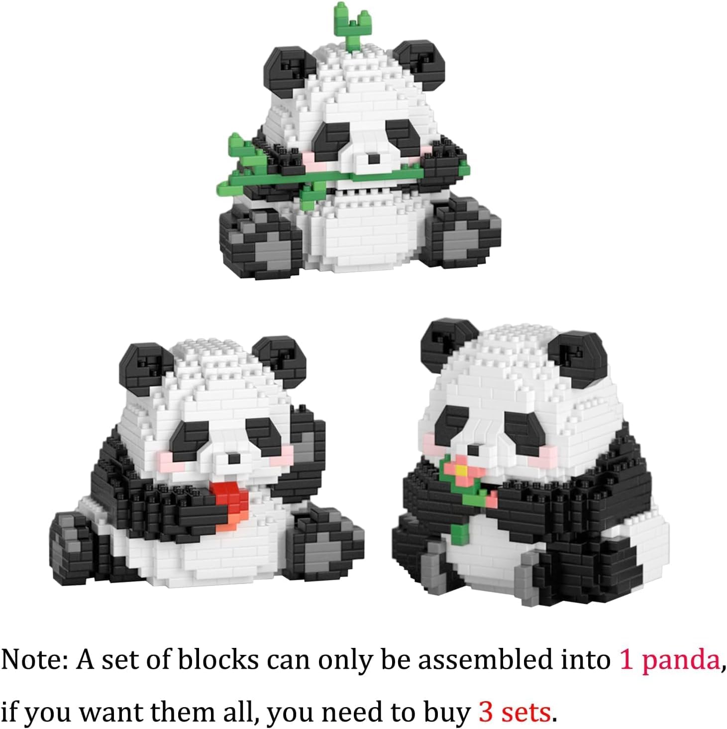 Panda Blocs de Construction Jouets de Construction Briques Animaux Panda Blocs de Construction Jouets de Construction Briques Animaux