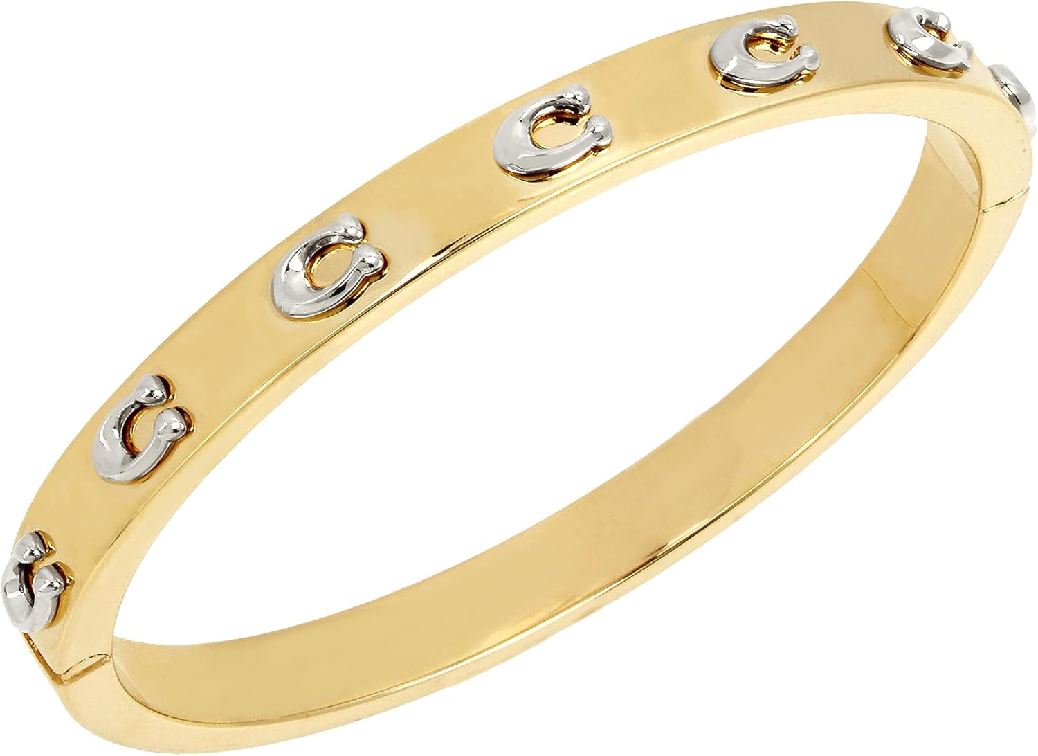 COACH Women's Pegged C Logo Hinged Bangle Bracelet