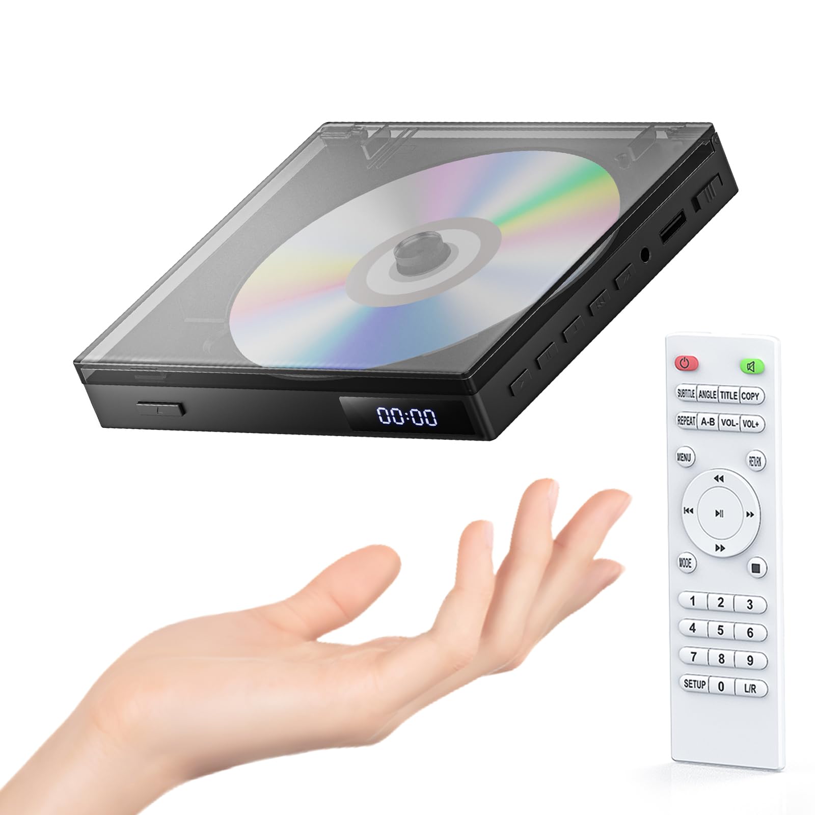 Gaonaway Small DVD Player with HDMI & RCA Output, Region Free, Multi-Format Playback, Compact & Travel-Friendly Movie Player
