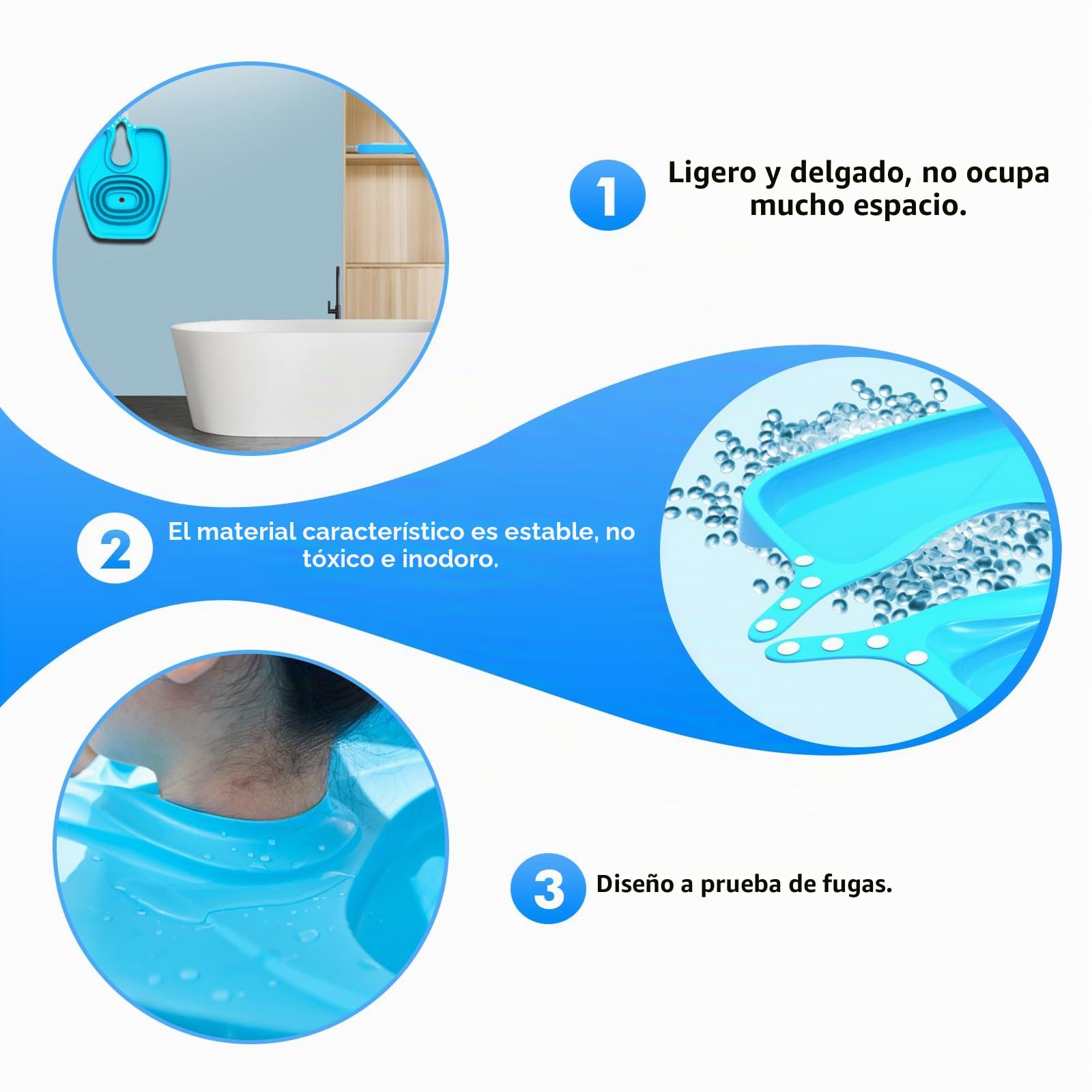Lavabo de pelo para postrado en cama, lavamanos de champú portátil, lavamanos de pelo plegable, lavabo con drenaje para personas mayores, embarazadas, salones, niños