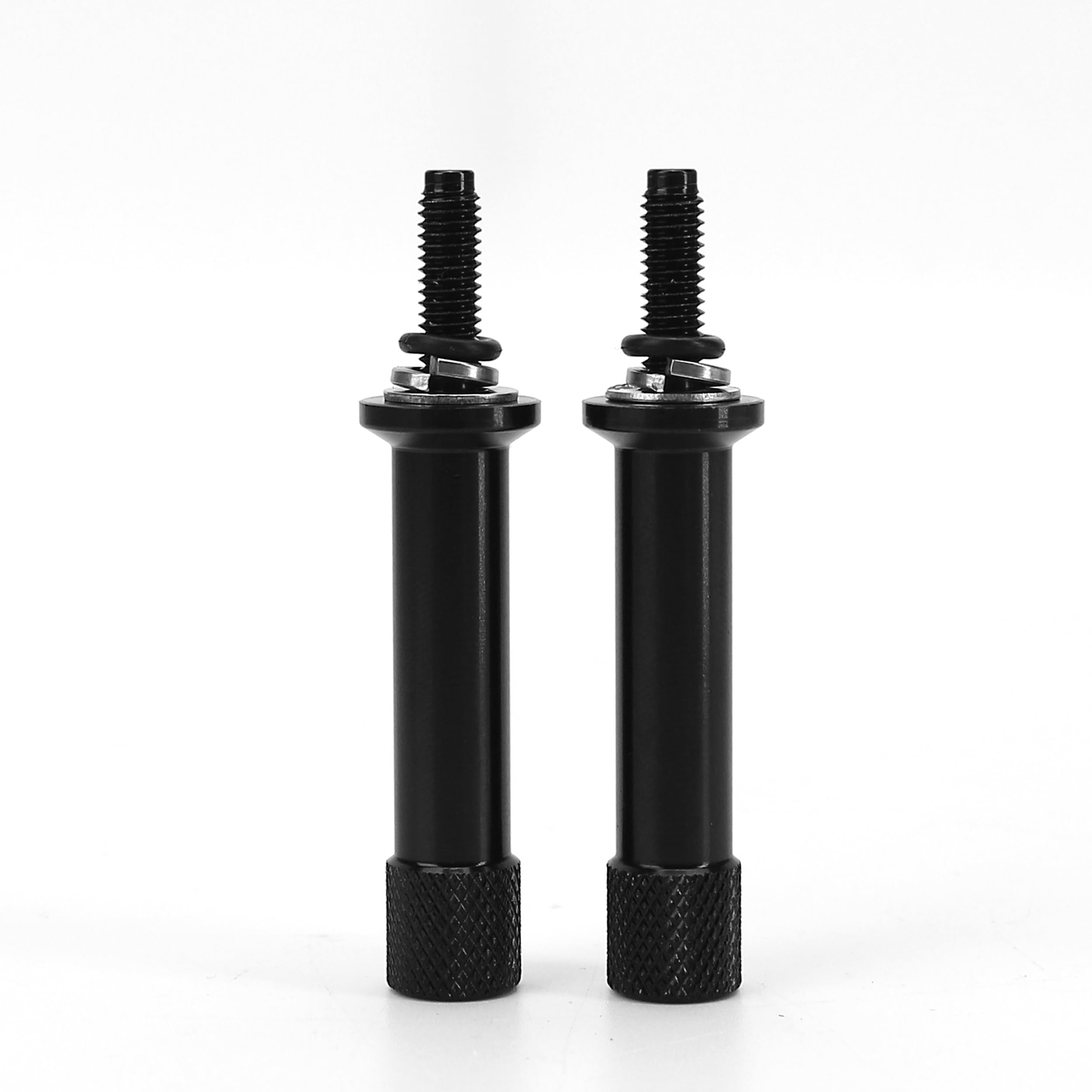 2 bulloni di ricambio per sella a sgancio rapido per moto Triumph Thruxton Bonneville Scrambler T100 2001-2015 vite lunga senza attrezzi (colore: nero)