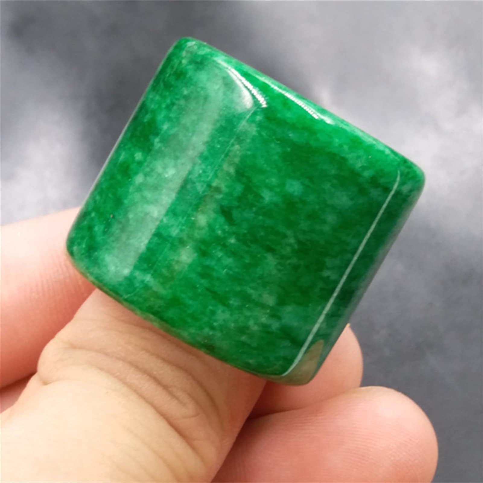Smdsaz Women's Green Natural Jade 22Mm Ring Jadeite Amulet Fashion Chinese Charm Jewelry Hand Carved Crafts Luck Gifts Men
