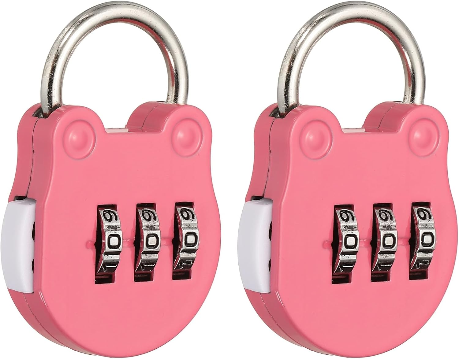 PATIKIL Combination Padlock (Small, Pink)(2 Pcs), 3-Digit Cute Combo Padlock Resettable Luggage Locks, Suit for Gym Locker/Fence/Storage/Toolbox/Cabinets
