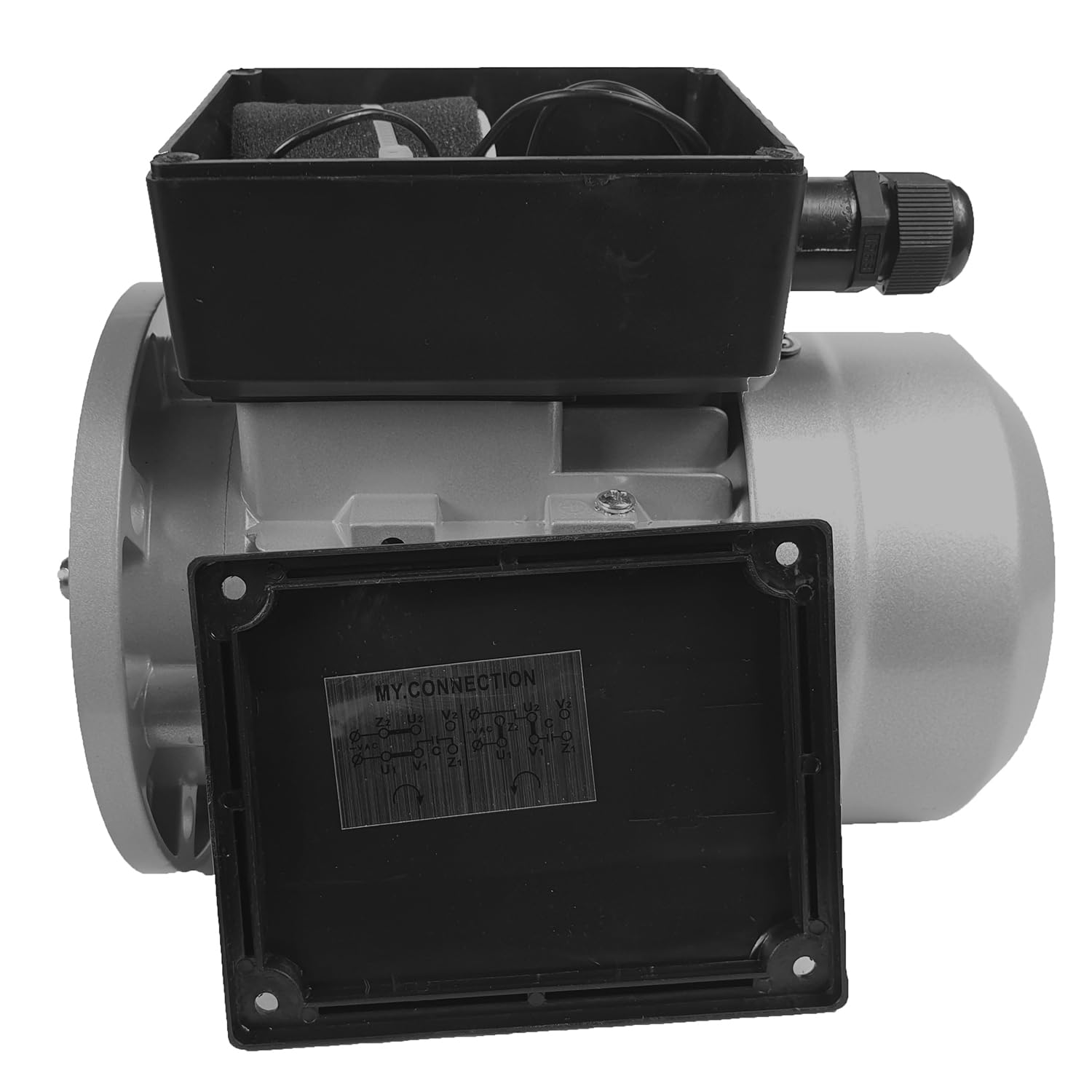 Einphasiger Elektromotor 230 V mit Induktion – 0,25 kW, 0,34 PS, 2800 U/min, B5, MEC 63 – geeignet für Werkstätten, Säulenbohrmaschinen, Förderbänder und andere Maschinen. SAMMA PARTS
