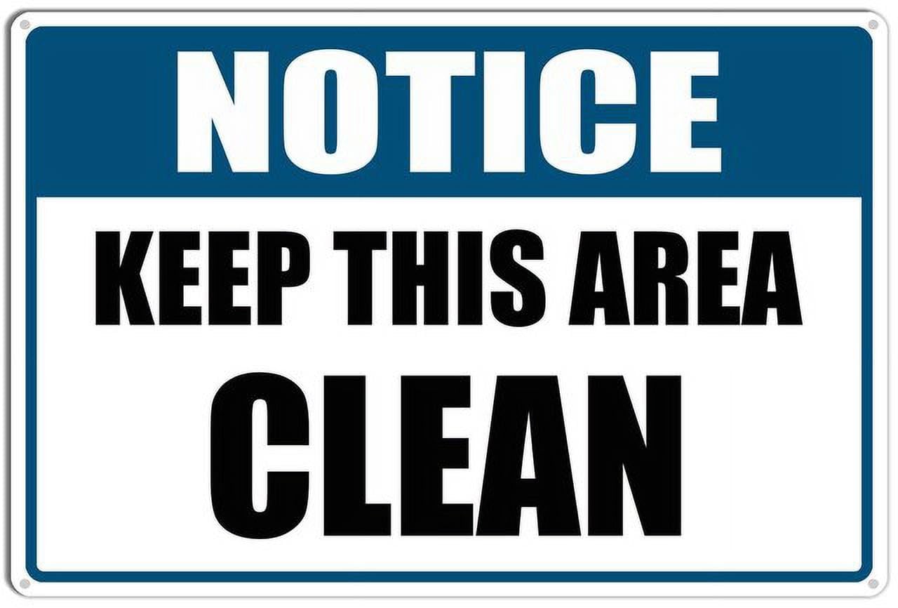 peiyeety Notice Keep This AreaEasy Mounting Aluminum Yard Office Sign Outdoor & Indoor Safety Sign 12x16 Inches