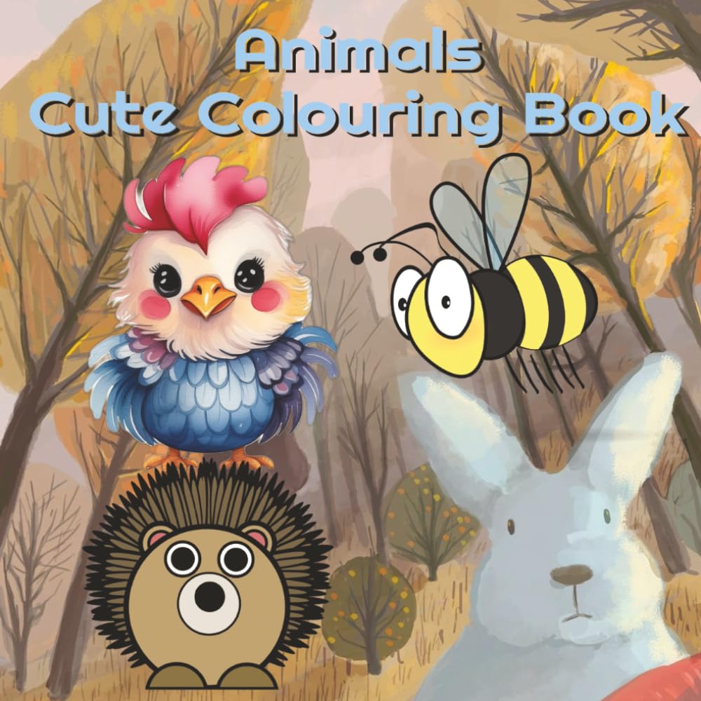 Animals Cute Colouring Book: Funny, cute and natural animal pictures for children to colour in (Children's Colouring Books)