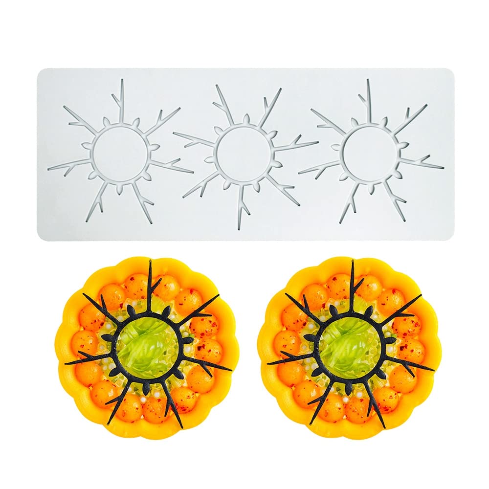 Hollow Leaf Silicone Mold Chocolate Candy 3D Hollow Leaf Candy Mold Food Cooking Meals Decorations Fondant Mold Polymer Clay Molds (Sun S_