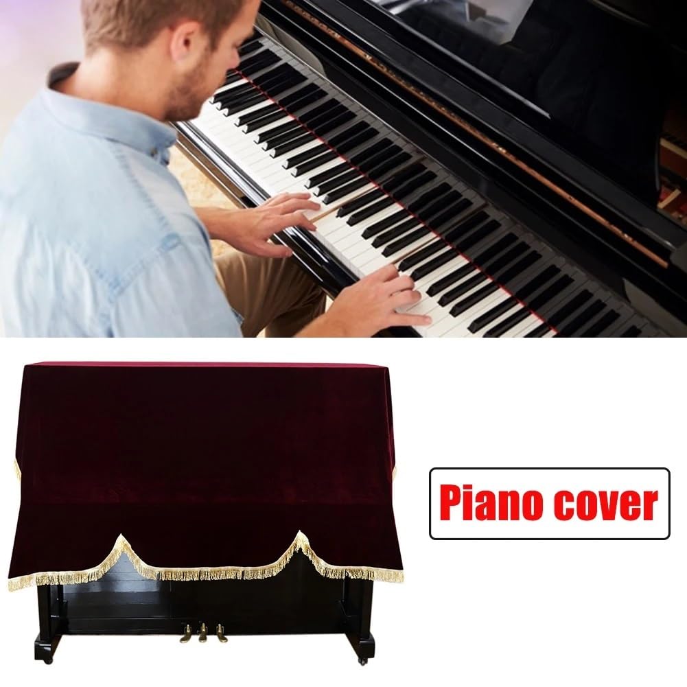 Copertina Tastiera Pianoforte Casa protettiva morbida verticale verticale anti -graffio Piano Piano Copertura in oro Velvet non slittata tastiera a prova di polvere universale Panno Tastiera Pianofort