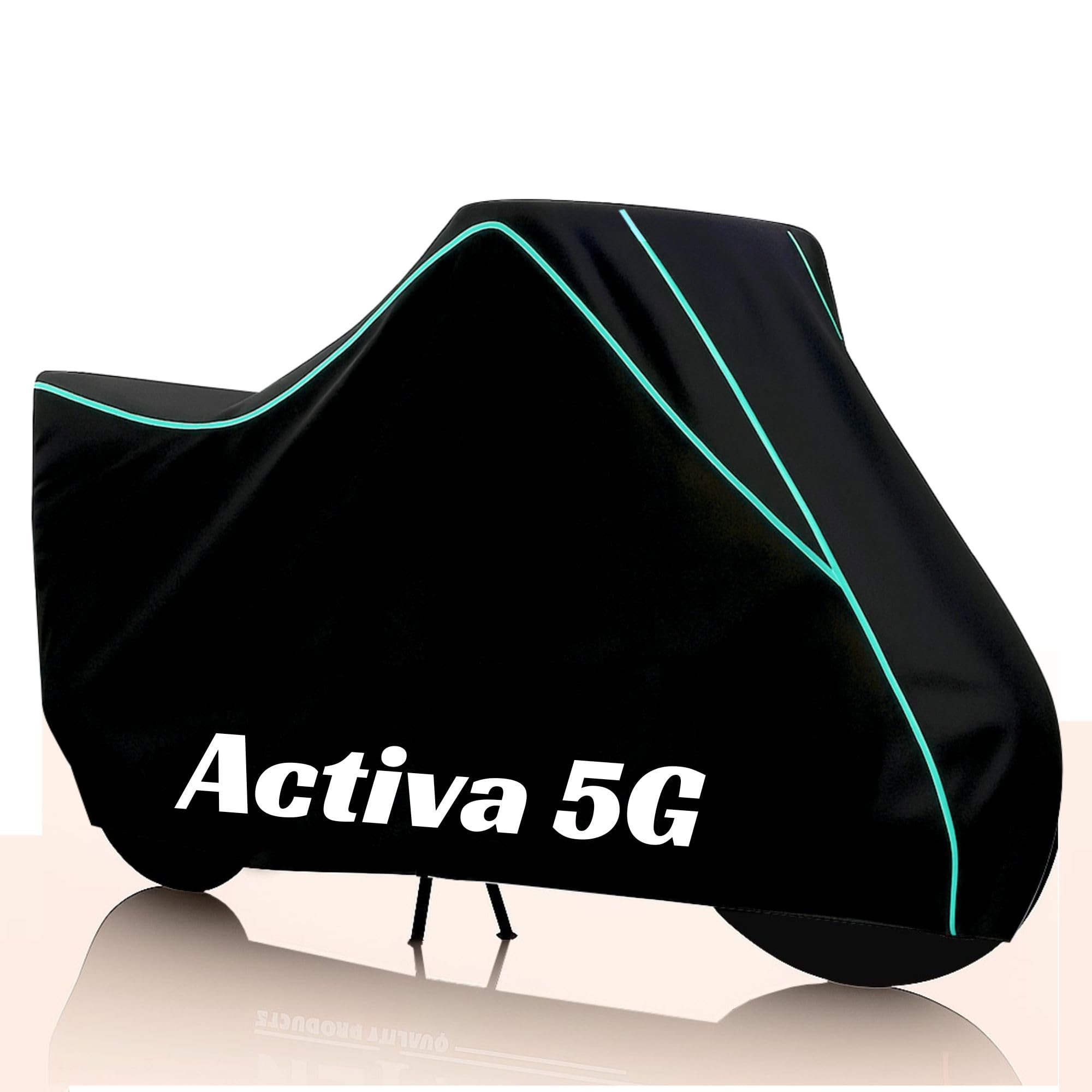 Kayme Activa 5G Waterproof Bike Cover Heavy Duty Premium Taffeta Motorcycle Cover | UV Protection, Dustproof, All Weather, Scratchproof, Two Wheeler Body Cover with Elastic Bottom (Black Aqua)-picture-28