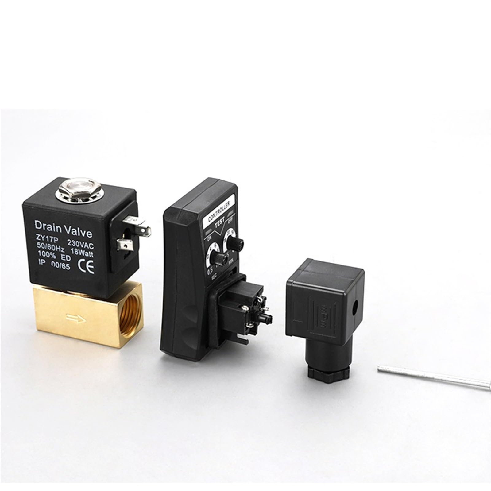 Válvula desagüe electrónica de 1/2 pulgadas compresor de aire temporizado drenaje de tanque de Gas automático de 2 vías AC220V DC24V 1 Uds(OPT-B,AC220V)