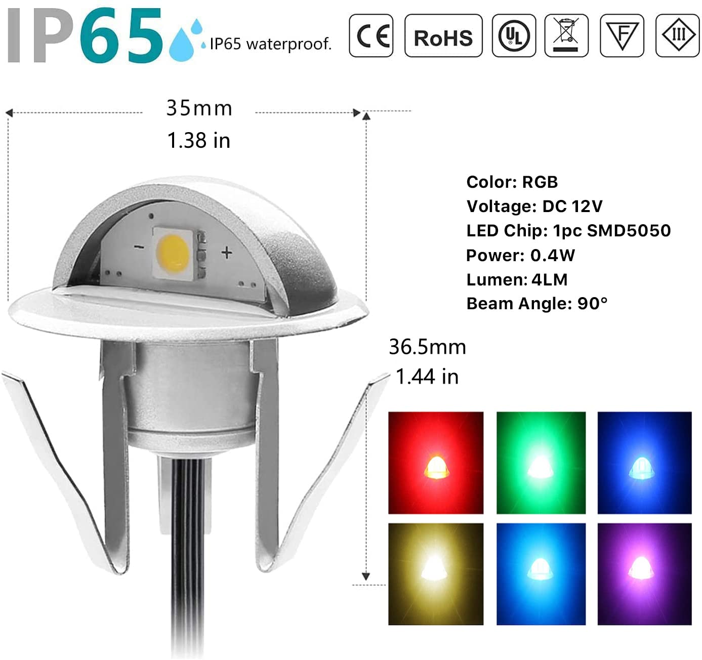 CISLAN RGB Lumières De Pont De Socle Imperméables,lumière De