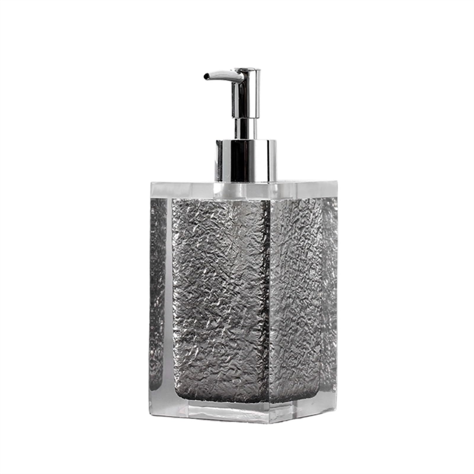 Cyairong-22 Gris Soap Dispenser Soap Dispenser With Electroplated Silver Bottle For Bathroom Kitchen Countertop